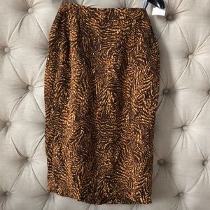 Vintage Silk Yves Saint Laurent Pencil Skirt Size 36